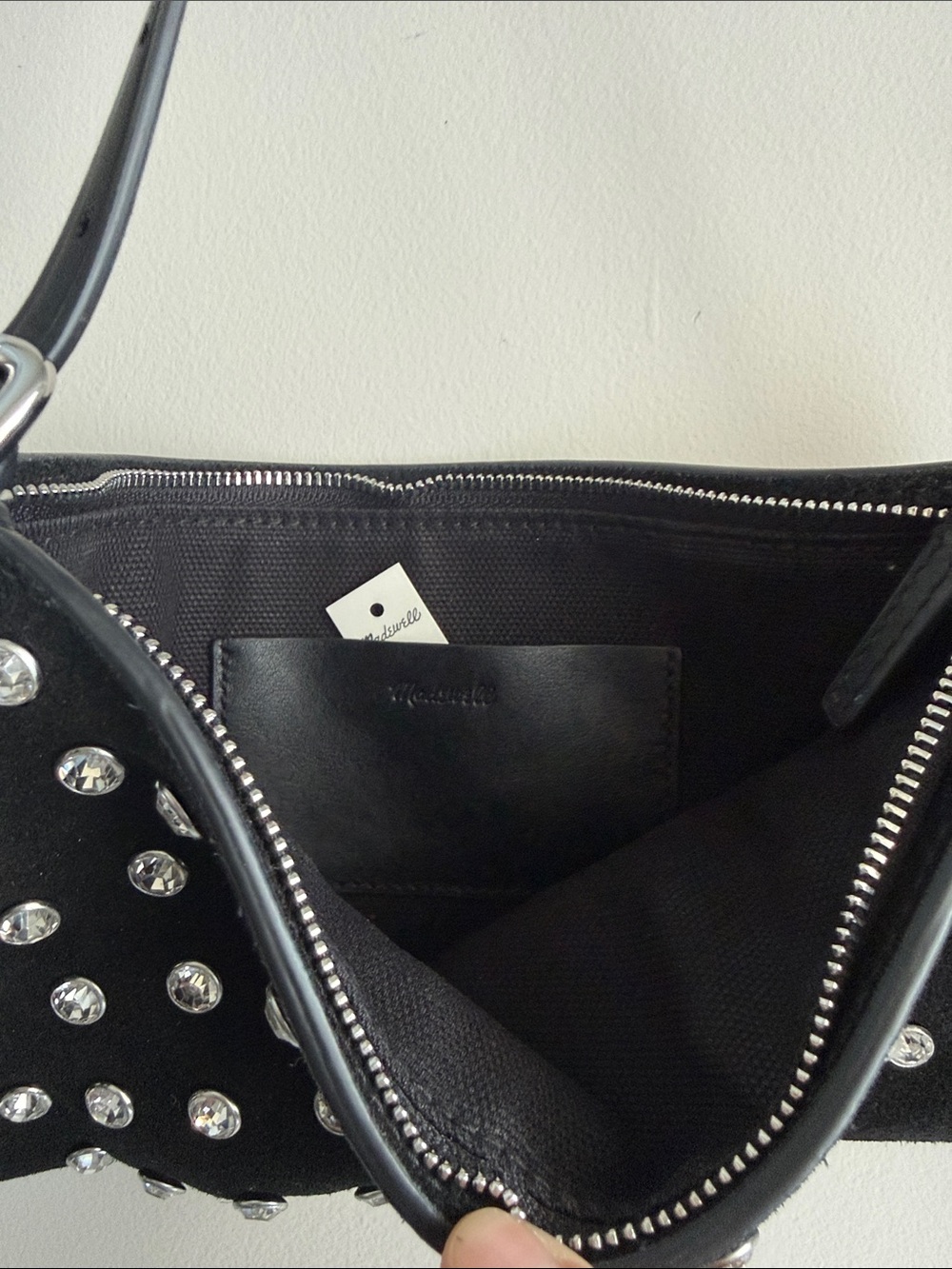 Madewell Black Crystal-Embellished Shoulder Clutch - Picture 3 of 3